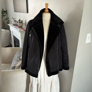 TOPSHOP Shearling Moto jacket